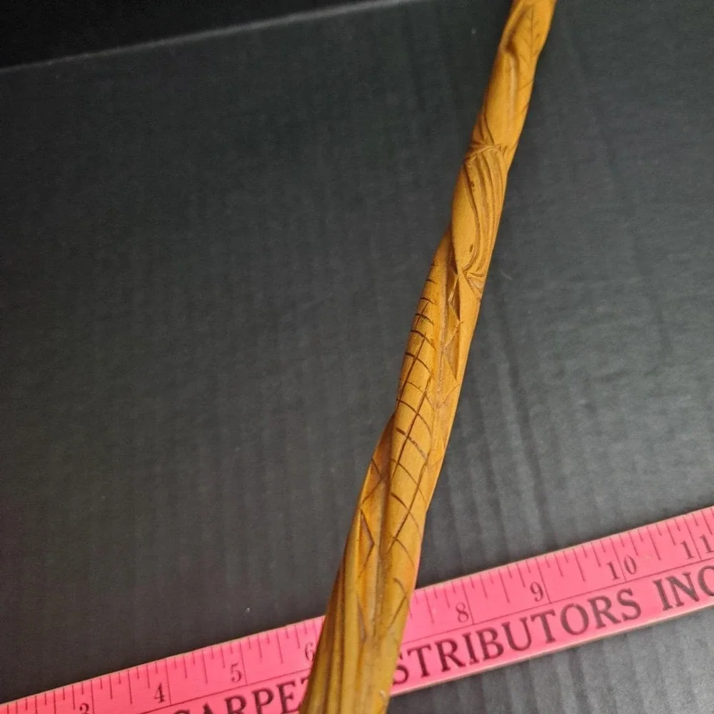 Wood‎ Spiral Carved Snake Wand 18